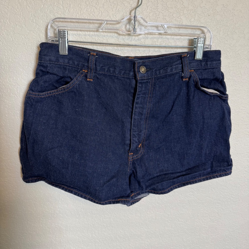 Vintage 70's High Waisted Levi's For Gals Denim Shorts 29 Dark Wash Blue